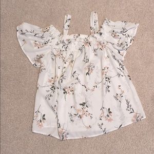 Off the shoulder floral shirt